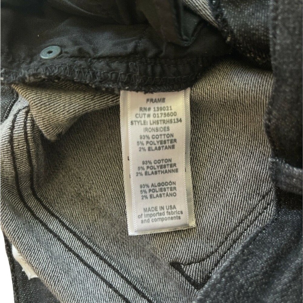 Frame Le High Straight Raw Edge Jeans Ironsides - Picture 7 of 10